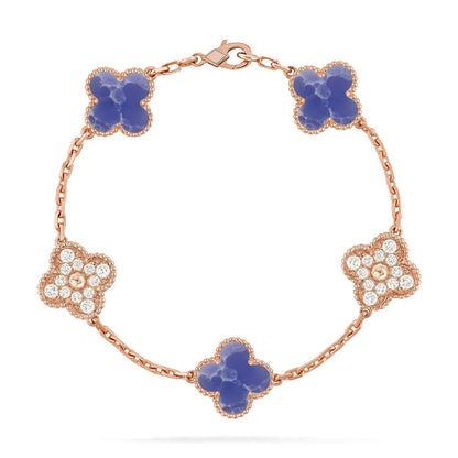 [Luxora]CLOVER 5 MOTIF BLUE VEINS BRACELET COLLECTION