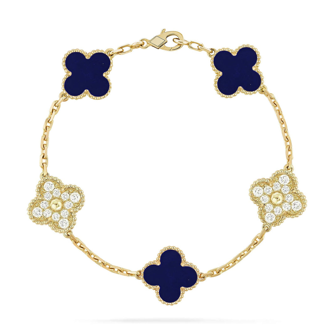 [Luxora]CLOVER 5 MOTIF LAPIS LAZULI BRACELET COLLECTION