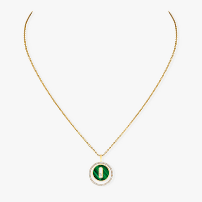 [LUXE]LUCKY MOVE 1 DIAMOND MALACHITE GOLD DIAMOND NECKLACE