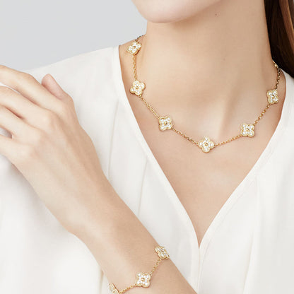 [Luxora]CLOVER 10 MOTIFS DIAMOND NECKLACE