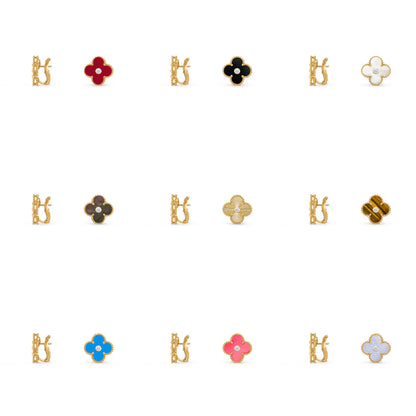 [Luxora]CLOVER 15MM MOP DIAMOND EARRINGS COLLECTION