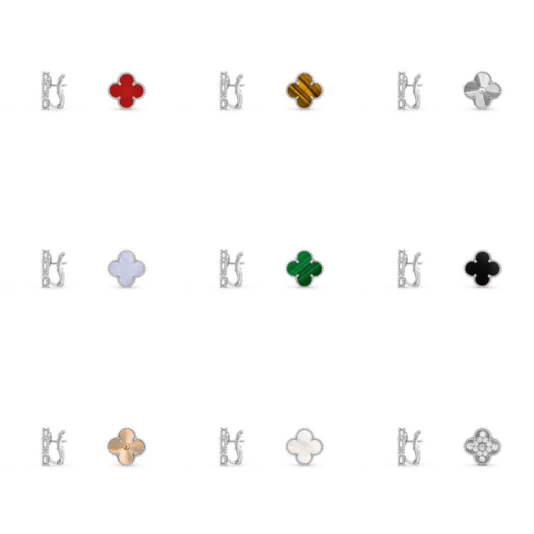 [Luxora]CLOVER SILVER 15MM MOP EARRINGS COLLECTION