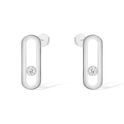 [LUXE]MOVE UNO SMALL 1 DIAMOND EARRINGS