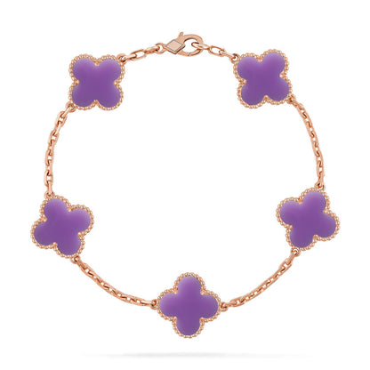 [Luxora]CLOVER 5 MOTIF LIGHT PURPLE BRACELET COLLECTION