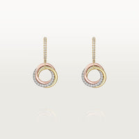 [Luxora]TRINITY HALF DIAMOND  EARRINGS