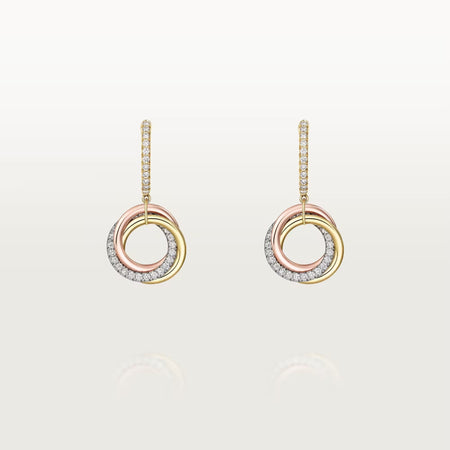[Luxora]TRINITY HALF DIAMOND  EARRINGS