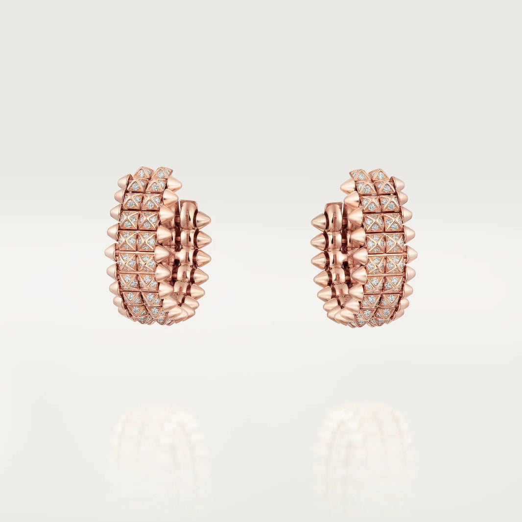 [Luxora]CLASH 9.2MM FULL DIAMOND DOUBLE ROW EARRINGS