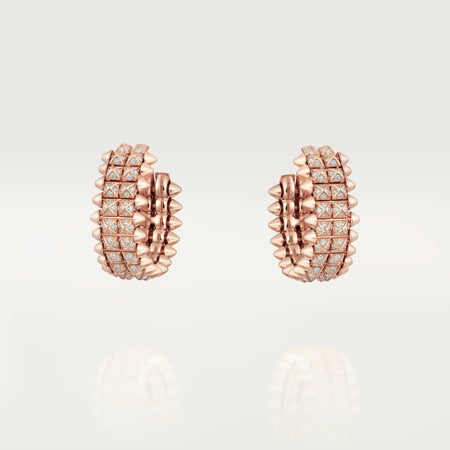 [Luxora]CLASH 9.2MM FULL DIAMOND DOUBLE ROW EARRINGS