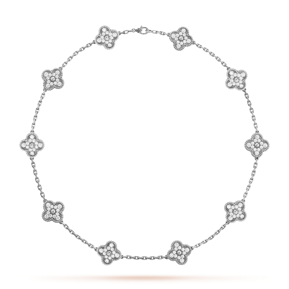 [Luxora]CLOVER 10 MOTIFS DIAMOND NECKLACE