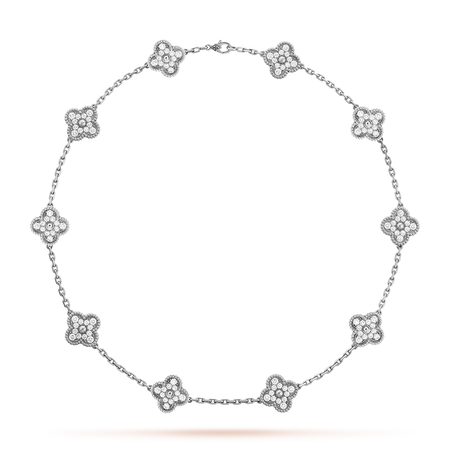 [Luxora]CLOVER 10 MOTIFS DIAMOND NECKLACE