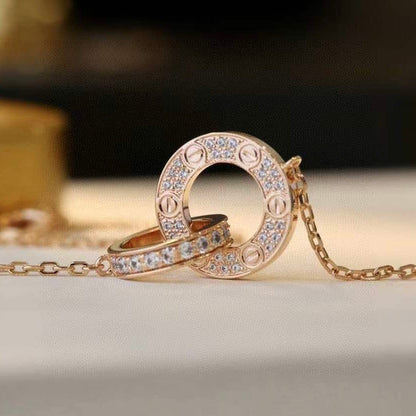 [Luxora]LOVE  FULL DIAMOND PENDANT NECKLACE