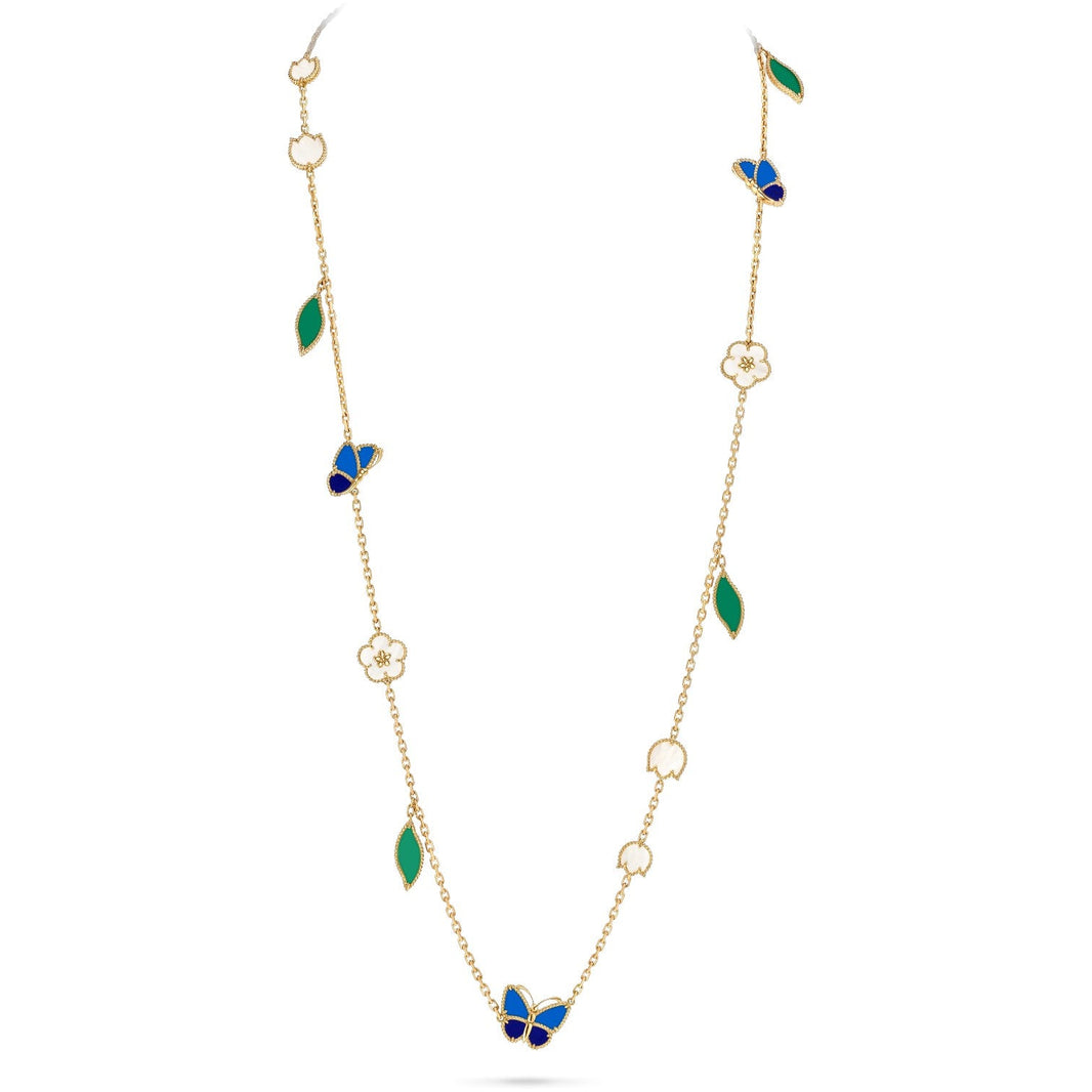 [OAK JURI]LUCKY SPRING BUTTERFLY 15 FLOWER NECKLACE