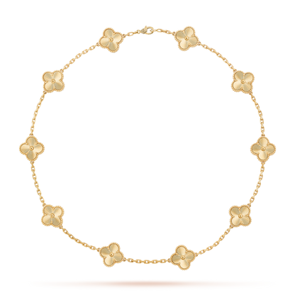 [Luxora]CLOVER 10 MOTIFS LASER NECKLACE