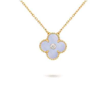 [Luxora]CLOVER 15MM DIAMOND SINGLE FLOWER NECKLACE COLLECTION