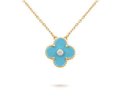 [Luxora]CLOVER 15MM DIAMOND SINGLE FLOWER NECKLACE COLLECTION