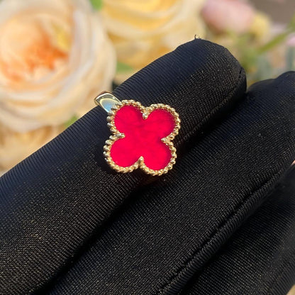 [Loxura]NEW CLOVER PINK ENAMEL RINGS