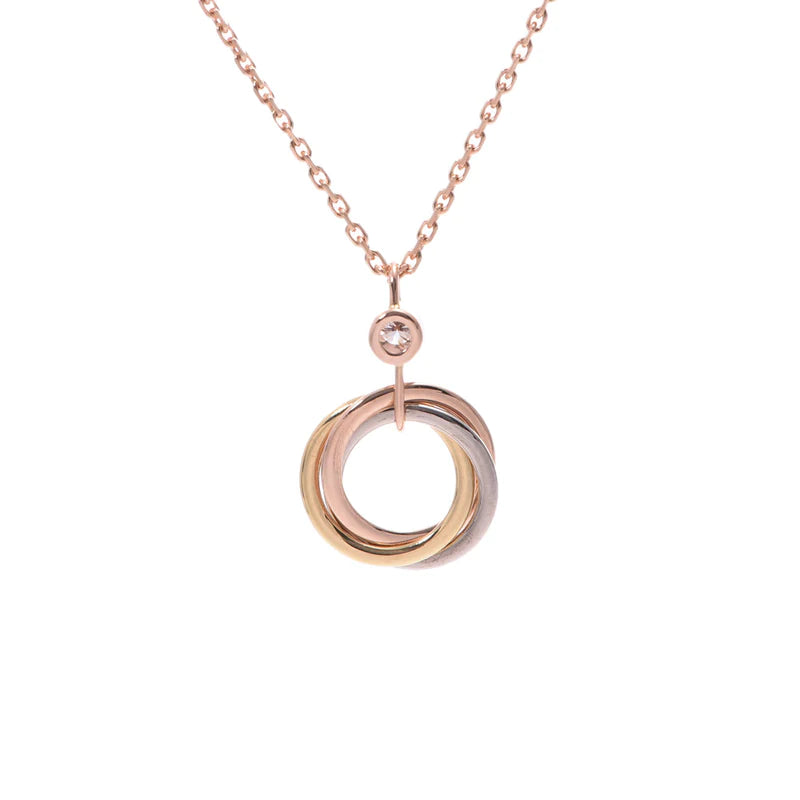 [Luxora]TRINITY SILVER GOLD PINK GOLD NECKLACE