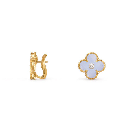 [Luxora]CLOVER 15MM MOP DIAMOND EARRINGS COLLECTION