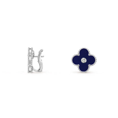 [Luxora]CLOVER SILVER 15MM MOP DIAMOND EARRINGS COLLECTION