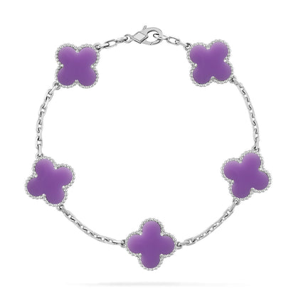 [Luxora]CLOVER 5 MOTIF LIGHT PURPLE BRACELET COLLECTION