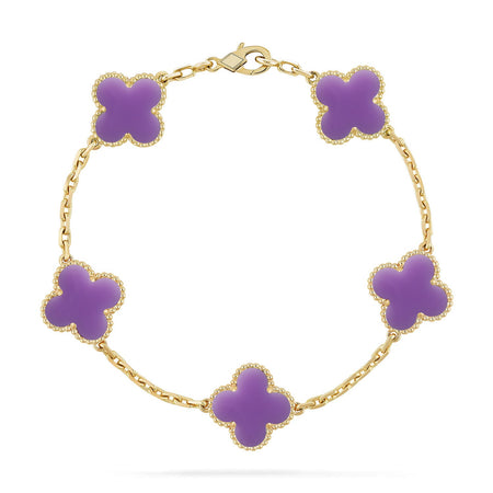 [Luxora]CLOVER 5 MOTIF LIGHT PURPLE BRACELET COLLECTION