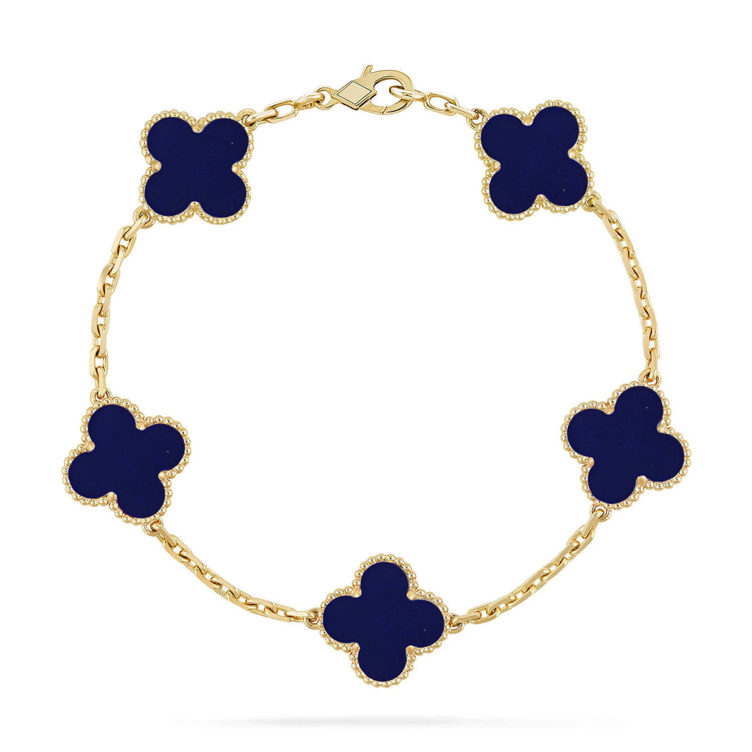 [Luxora]CLOVER 5 MOTIF LAPIS LAZULI BRACELET COLLECTION