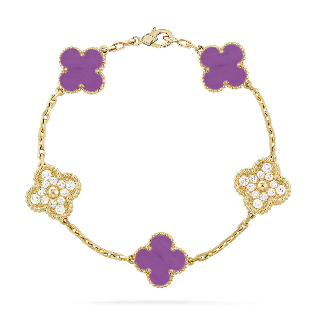 [Luxora] CLOVER 5 MOTIF VIOLET BRACELET COLLECTION