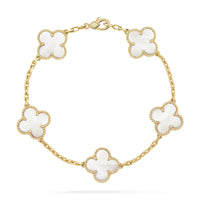 [Luxora]CLOVER  5 MOTIF WHITE MOP BRACELET