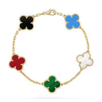 [Luxora]CLOVER 5 MOTIFS MULTICOLOR  BRACELET