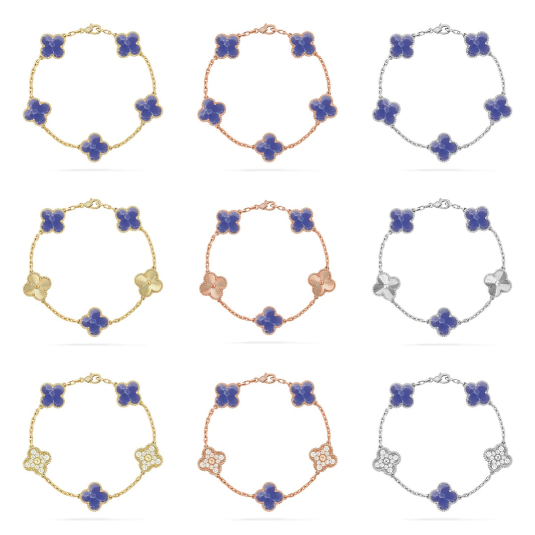 [Luxora]CLOVER 5 MOTIF BLUE VEINS BRACELET COLLECTION