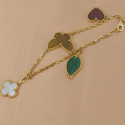 [Luxora]LUCKY SPRING 5 MOTIF GOLD BRACELET