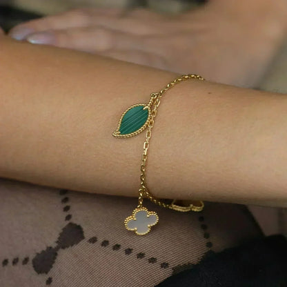 [Luxora]LUCKY SPRING 5 MOTIF GOLD BRACELET