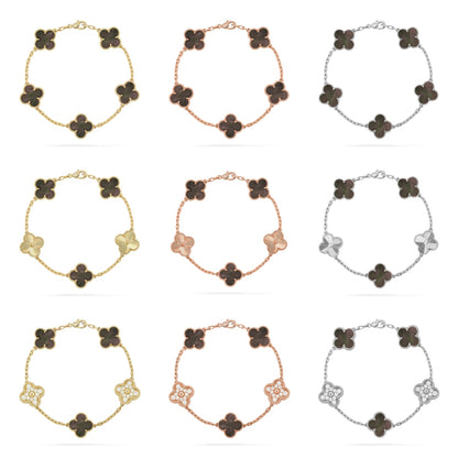 [Luxora] CLOVER 5 MOTIF GRAY MOP BRACELET COLLECTION
