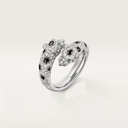 [Luxora]PANTHERE DOUBLE HEADED FULL DIAMOND  RING