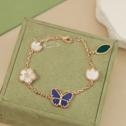 [Luxora]LUCKY SPRING BUTTERFLY 5 MOTIF BRACELET
