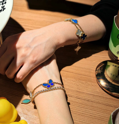 [Luxora]LUCKY SPRING BUTTERFLY 5 MOTIF BRACELET