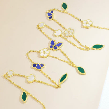 [OAK JURI]LUCKY SPRING BUTTERFLY 15 FLOWER NECKLACE