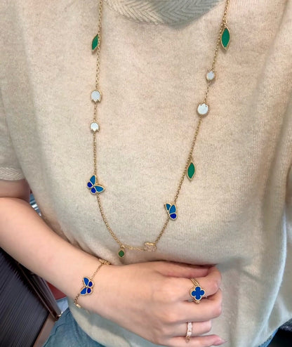 [Luxora]LUCKY SPRING BUTTERFLY 15 FLOWER NECKLACE