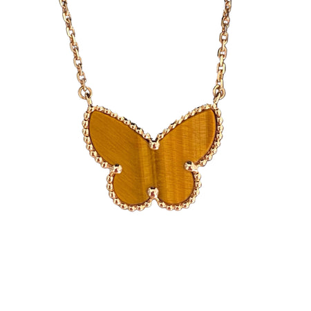 [Luxora] TIGER__ EYE BUTTERFLY NECKLACE
