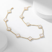 [Luxora]CLOVER 10 MOTIFS WHITE MOTHER OF PEARL NECKLACE