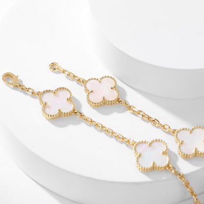 [Luxora]CLOVER 10 MOTIFS WHITE MOTHER OF PEARL NECKLACE