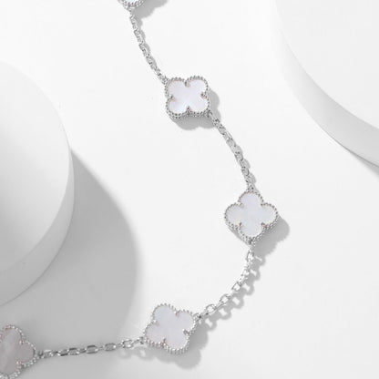 [Luxora]CLOVER 10 MOTIFS WHITE MOTHER OF PEARL NECKLACE