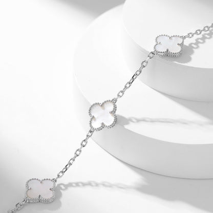 [Luxora]CLOVER 10 MOTIFS WHITE MOTHER OF PEARL NECKLACE