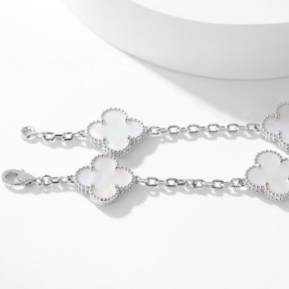 [Luxora]CLOVER 10 MOTIFS WHITE MOTHER OF PEARL NECKLACE