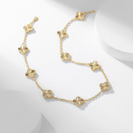 [Luxora]CLOVER 10 MOTIFS LASER NECKLACE