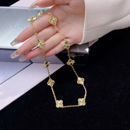 [Luxora]CLOVER 10 MOTIFS LASER NECKLACE