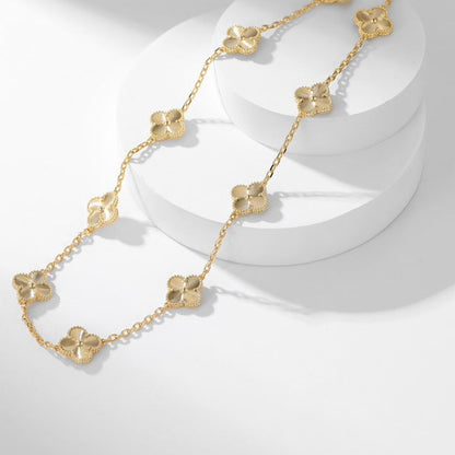 [Luxora]CLOVER 10 MOTIFS LASER NECKLACE