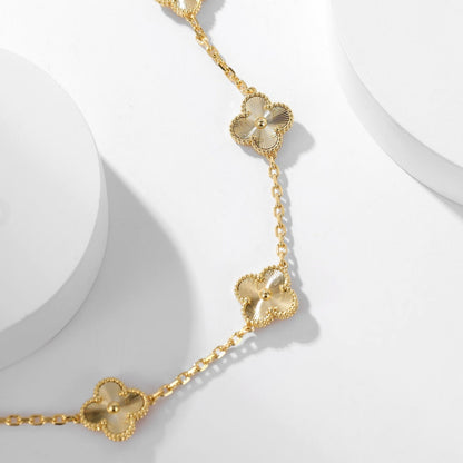 [Luxora]CLOVER 10 MOTIFS LASER NECKLACE