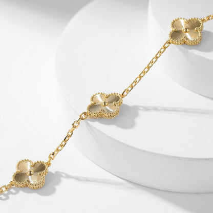 [Luxora]CLOVER 10 MOTIFS LASER NECKLACE