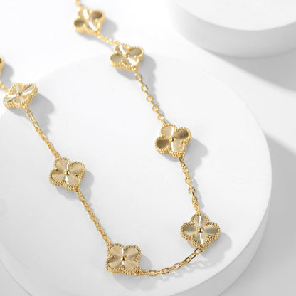 [Luxora]CLOVER 10 MOTIFS LASER NECKLACE
